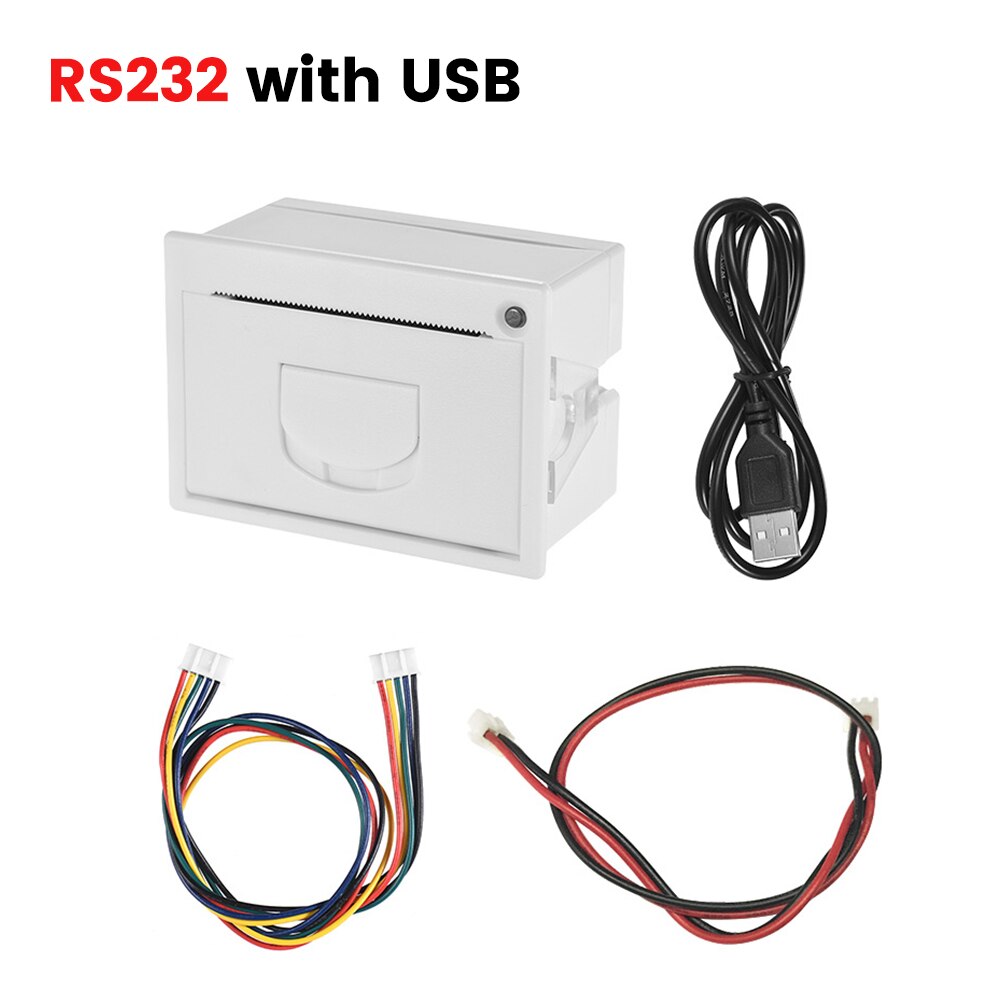 GOOJPRT QR204 2 inch Portable Super Mini Embedded Printer Low Noise Receipt Bill Thermal Printer USB Port RS-232, TTL Printer: RS232 and USB Ports