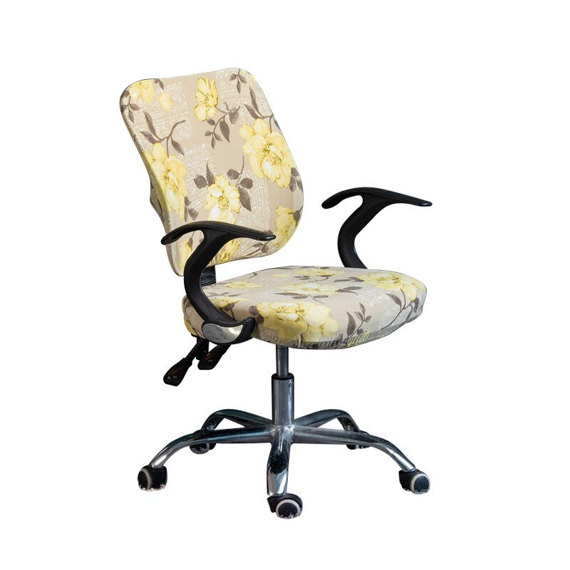 Funda Floral para silla oficina 2 piezas funda de asiento de ordenador LICRA elástica extraíble y lavable fundas para sillón elásticas: B
