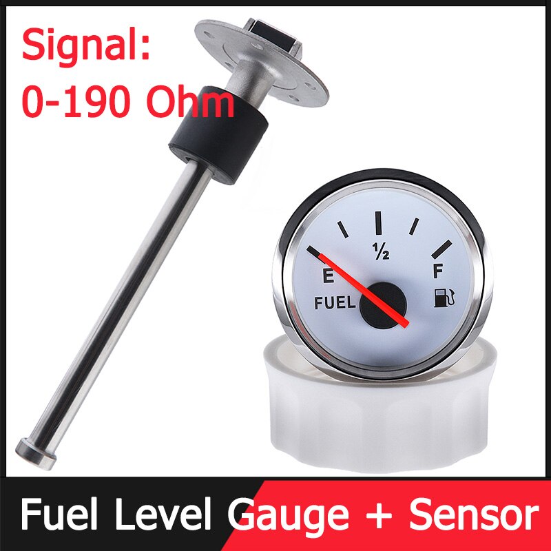 52MM Fuel Level Gauge with Fuel Level Sensor 100MM 125MM 150MM 200MM 250MM 400MM 0-190ohm Oil Liquid Tank Fuel Level Indicator