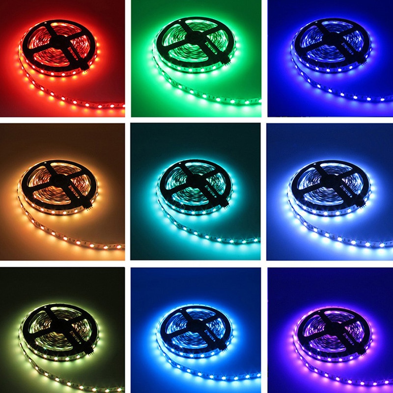 Good 12V 5 meter 300pcs LEDs 60leds/meter SMD5050 Flexible Led Strip White Warm White Blue Green Red Yellow RGB cuttable strips