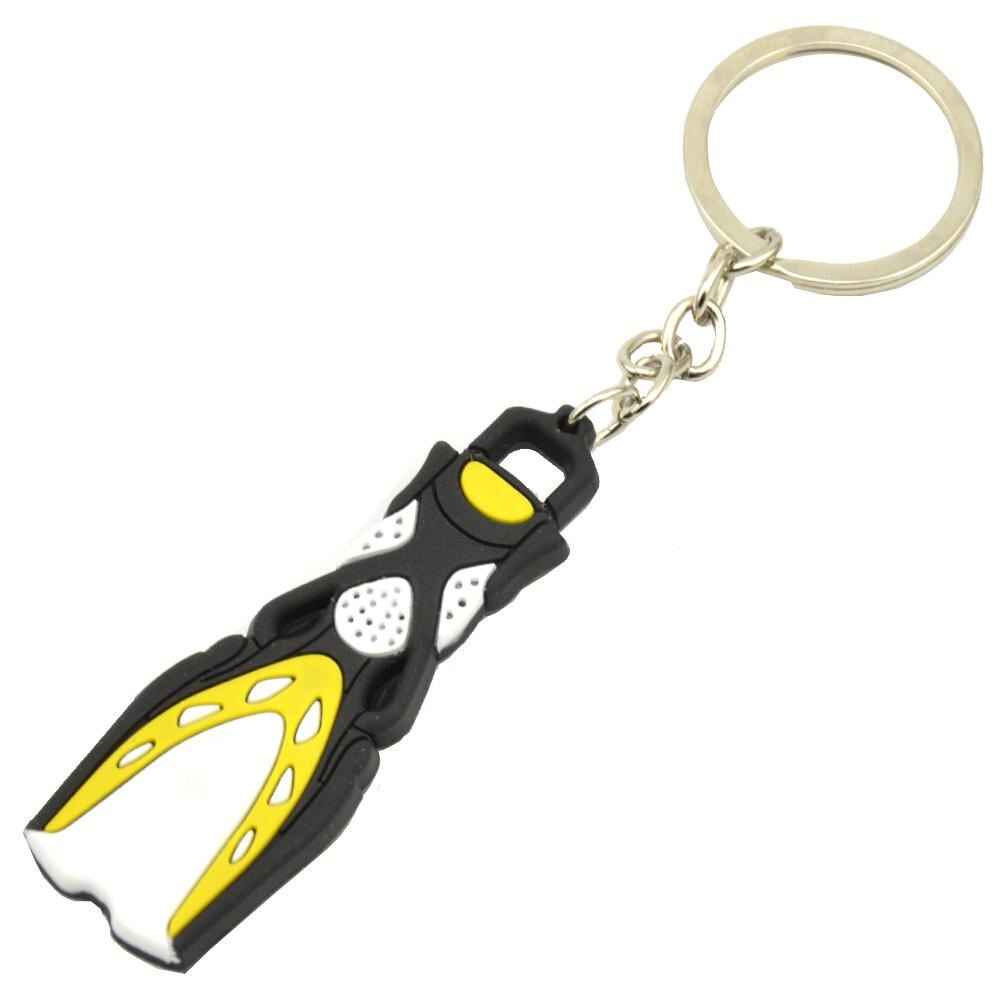 Utomhus sport mini dykning fin nyckelring nyckelring flipper nyckelring dykare dykning tillbehör nyckelring: Gul