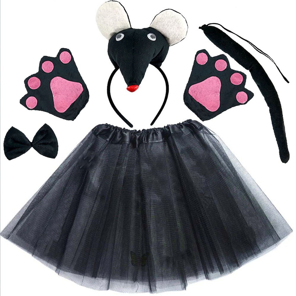 Costume Cosplay pour adultes et enfants, souris, Rat, accessoires pour fête d&#39;anniversaire, bandeau, queue, jupe, fête prénatale, Halloween