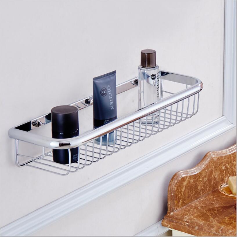 45CM Wall Mounted Antique/Black/Gold/Rose Gold/Chrome Bathroom Soap Basket Brass Bath Shower Shelf Soap Basket Holder: WHITE