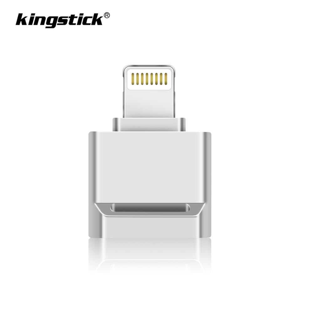 Kingstick mini usb flash-stasjon pendrive for iphone  /7/7 pluss /8/ x usb/otg/lightning 2 in 1 penn-stasjon for ios ekstern: 16gb / Sølv