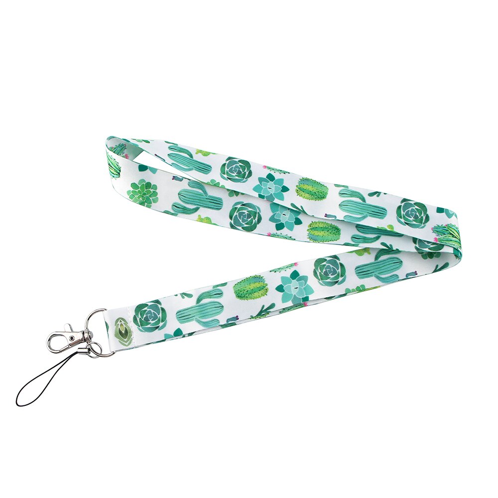 CB356 Plant Cactus Lanyard ID Badge Holder Car KeyChain ID Card Passport Gym Phone Badge Kids Key Ring Holder Jewelry: 1