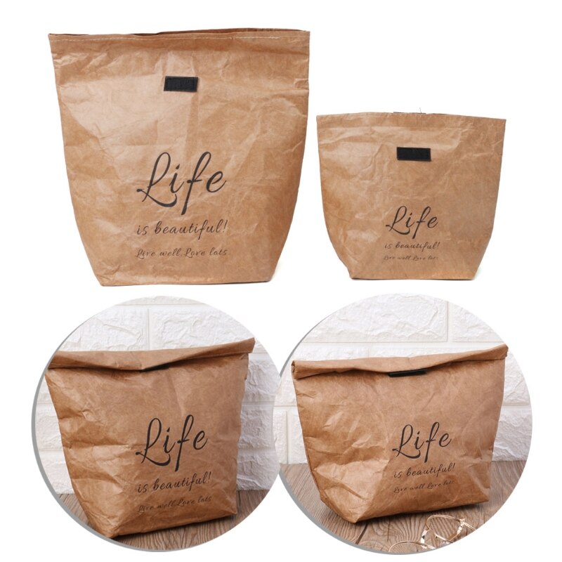 Kraft Paper Snack Lunch Bags Reusable Insulated Thermal Merchandise Grocery Bag