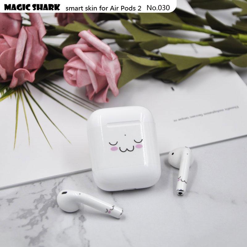 Magic Shark Clear Cute Simpsons Flower Crayon Shinchan Leaf Ultra Thin Sticker Film for Apple Airpods II 2 Earphone 028-050: 030