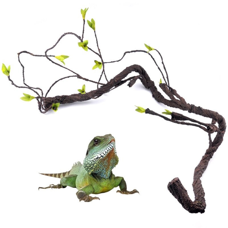 Artificial Reptile Plants for Climbing Lifelike Terrarium Plastic Jungle Bend Branches Vines Amphibian Habitat Ornaments