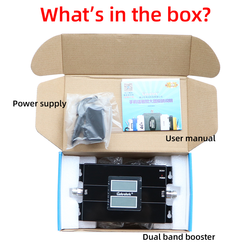Lintratek 2G 3G 4G doppio gruppo musicale booster GSM UMTS LTE amplificatore cellulare 900mhz 1800 2100 WCDMA DCS ripetitore di segnale di rete mobile