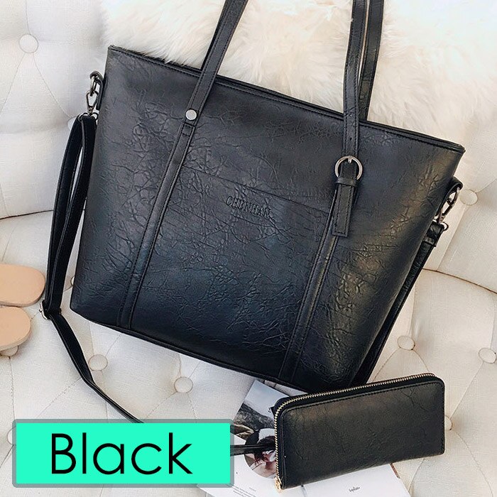 ZMQN Handtaschen frauen Leder Vintage Weibliche Tote Umhängetaschen Für Frauen Große Kapazität Geldbörsen und Handtasche Bolsas Femininas C664: Black