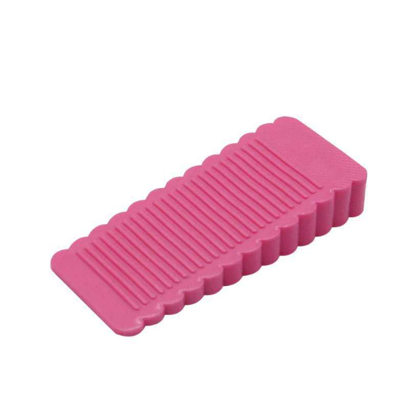 Safety Silicone Door Stopper Door Bottom Windproof Block Wedge Door Stopper Home Office Door Rear Retainer Anti-collision Pad: M / Pink