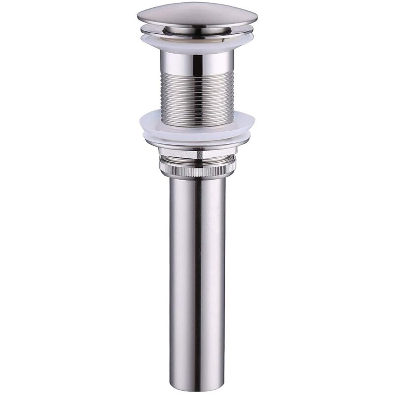 ABSF Sink Drain Without Overflow Bathroom Popup Drain Assembly Stopper Vessel Sink Brushed Brass: Silver