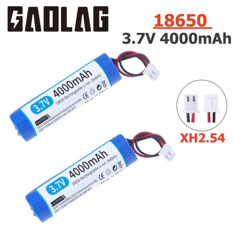 3.7V lithium ion rechargeable battery 4000MAH 18650 with replacement socket emergency lighting xh2.54 line for Bluetooth 4.2V