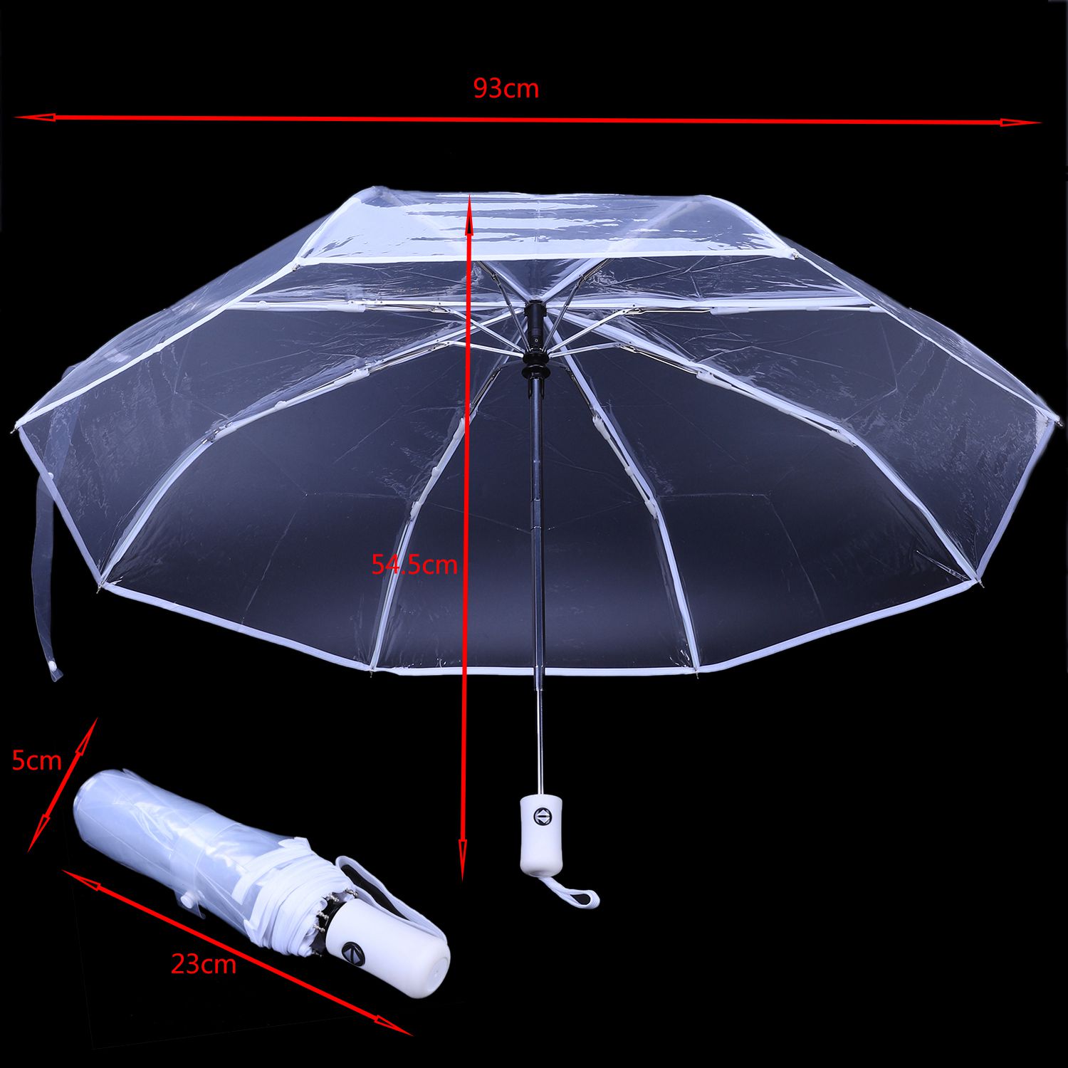 JEYL Transparent Umbrella Automatic Umbrella Rain Women Men Sun Rain Auto Umbrella Compact Folding Windproof Style Clear umbre
