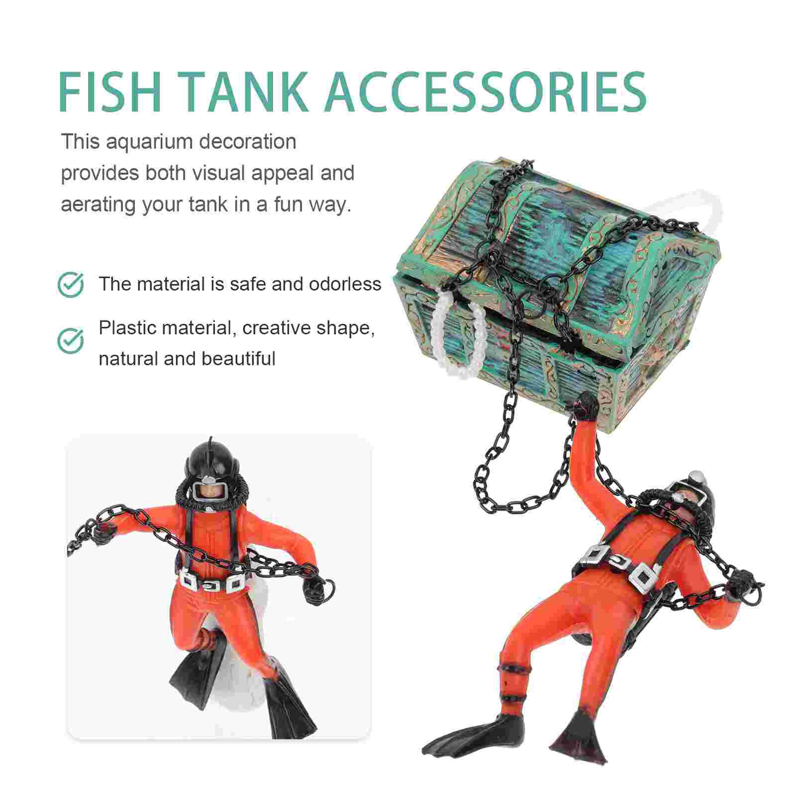Unique Diver Modeling Fish Tank Adornment Aquarium Treasure Seeking Diver Decor