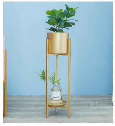 Nordisk blomsterstand stue smedejern metal moderne minimalistisk gulv guld dekoration indendørs bar urtepotte hylde: 88cm / Guld