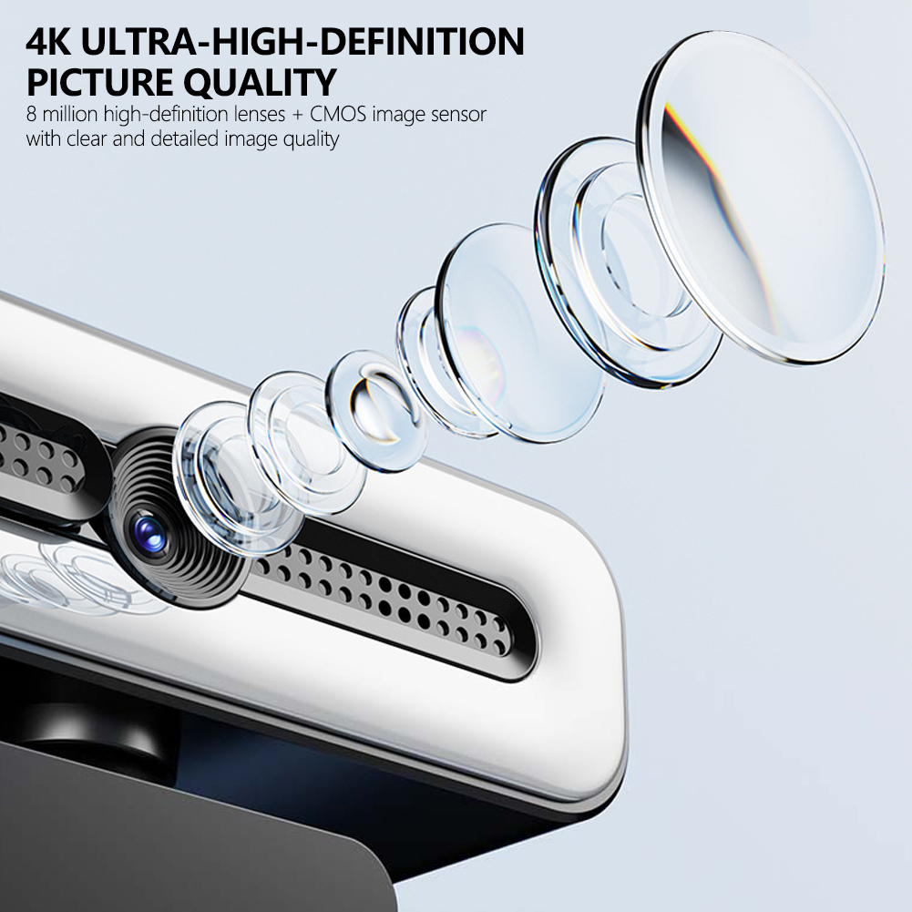 4k/2k/1080p webcam hd con microfono, luce webcam a led con messa a fuoco automatica, telecamere per computer e pc, webcam per registrazione video