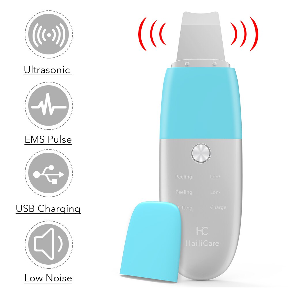 HailiCare Ultrasonic Skin Scrubber Deep Cleaning Machine Remove Dirt Blackhead Reduce Wrinkles and spots Beauty Instrument