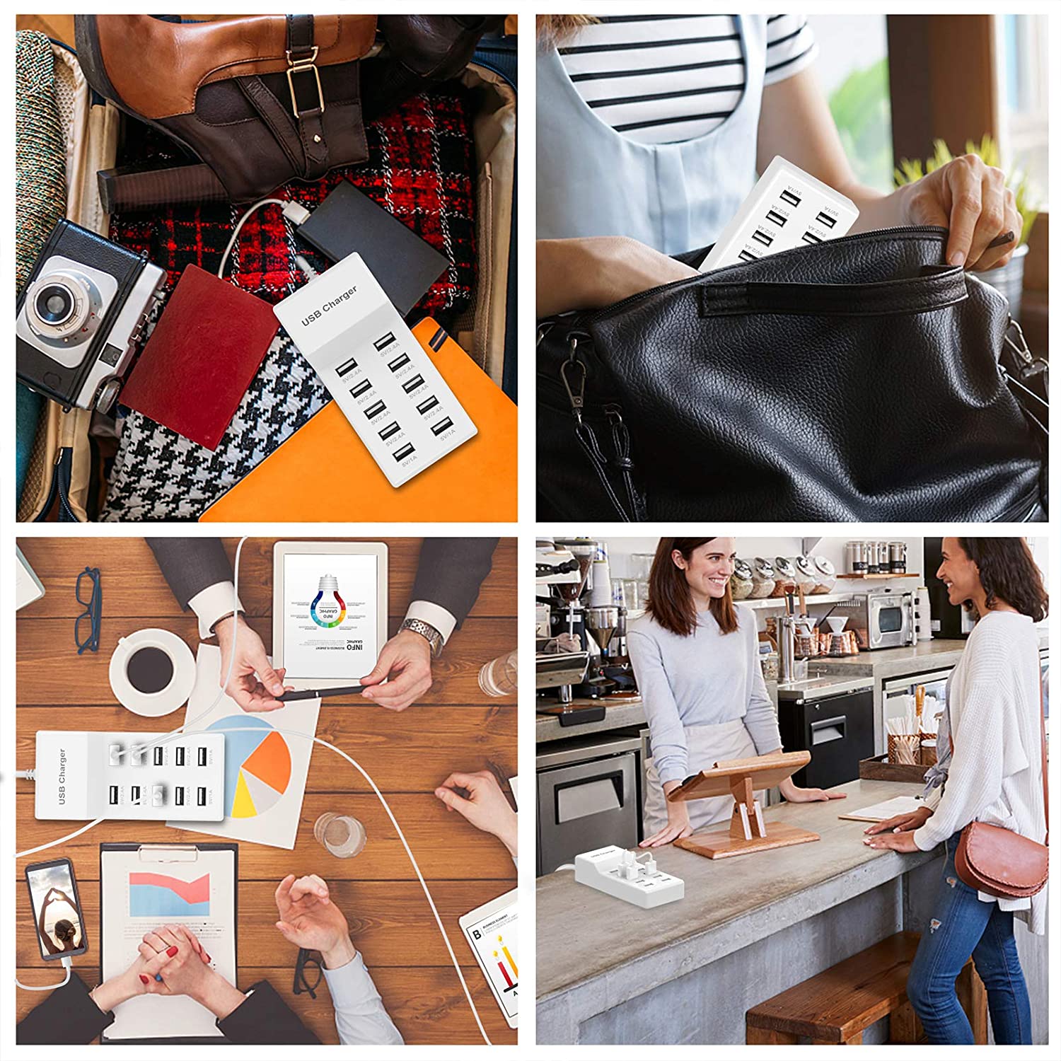 Station de charge rapide USB 100w, 12 Ports, pour IPad, caméra, écouteurs Bluetooth, manette de jeu, Apple Watch, haut-parleur, ventilateur