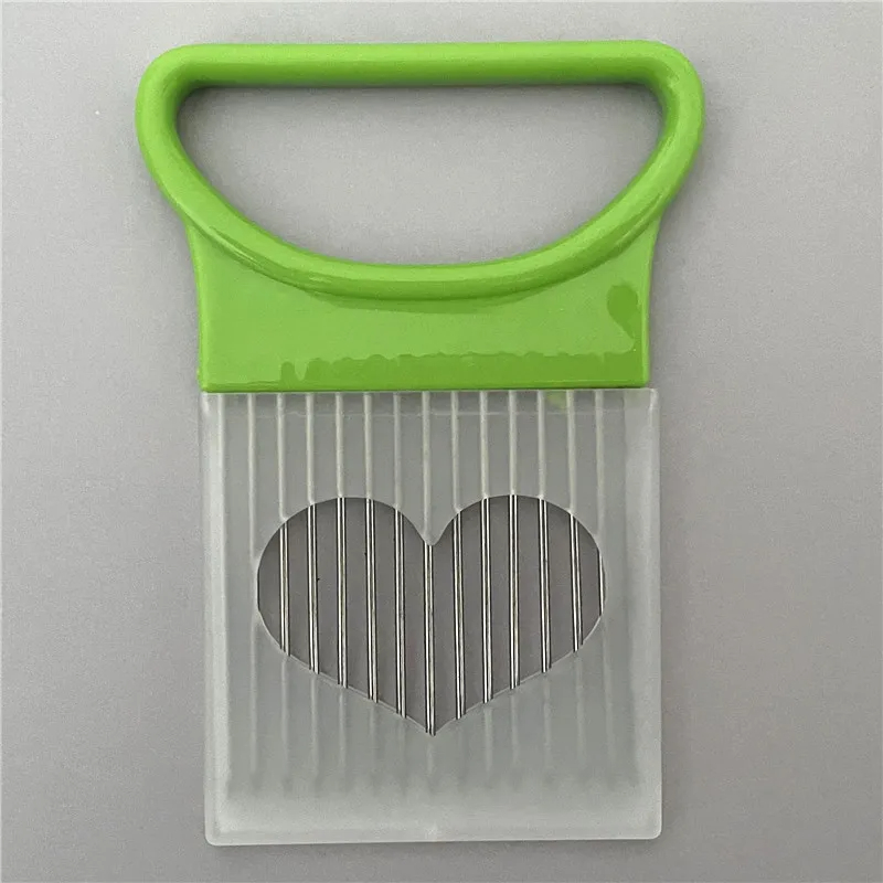 Support de coupe d'oignon en acier inoxydable, trancheur alimentaire, Assistant de tomate, support de trancheur d'oignon, fourchette de coupe de légumes, Gadgets de cuisine: vert clair