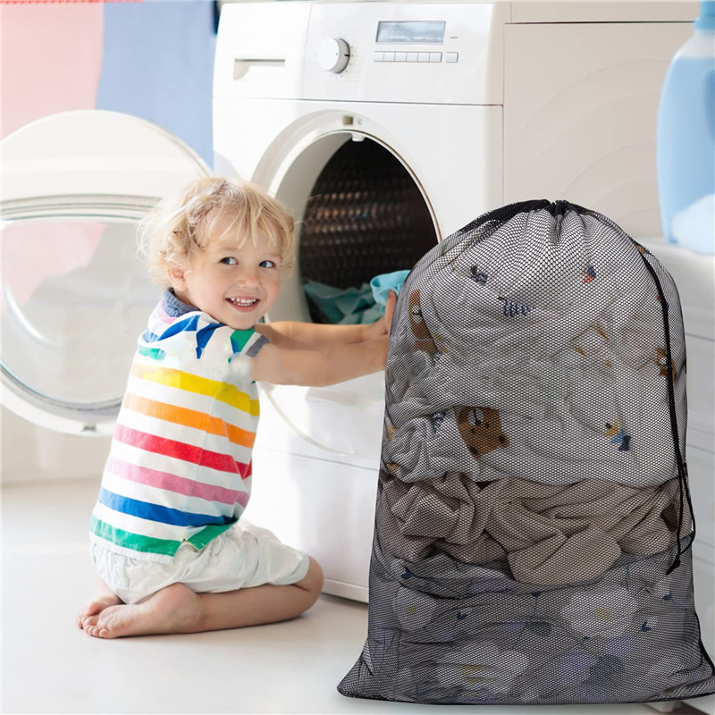 Grote Mesh-Sporttassen Met Kledingzakken Voor Tas Met Trekkoord Voor Het Opbergen Van Basketbalvolleybal-Honkbalzwemuitrusting