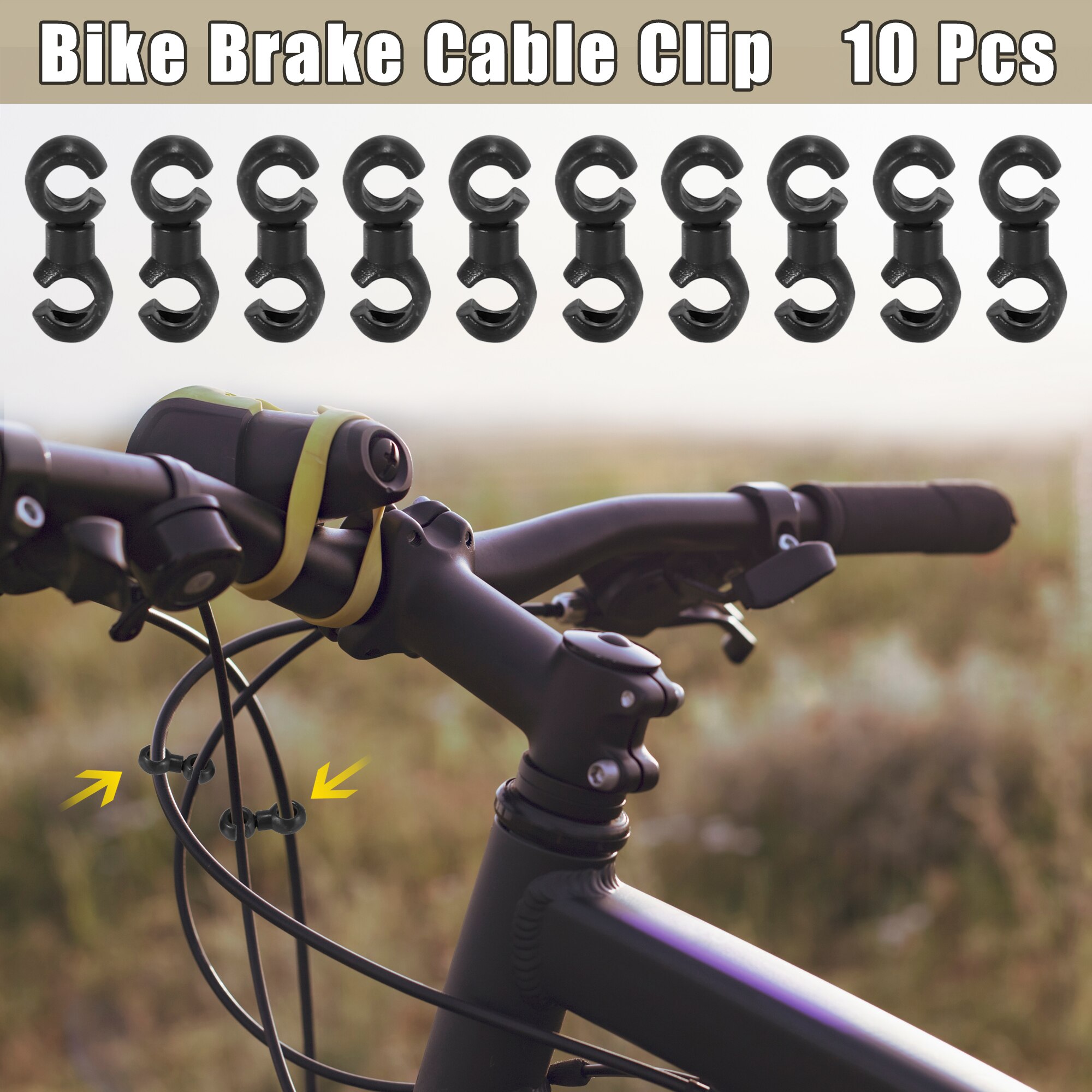 X Autohaux 10/20pcs Bike Brake Cable Clip Clamp Buckle Hose Hook Guide S Style Plastic For Mountain Bike Road Bicycle