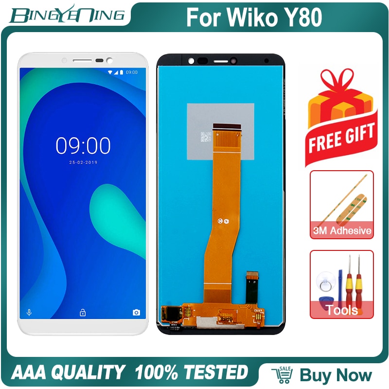 Originele Voor Wiko Y80 Lcd & Touch Screen Digitizer Met Frame Scherm Module Accessoires Montage Vervanging Gereedschap