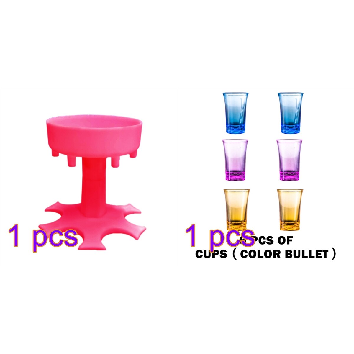 6 Shot Glass Dispenser Holder Wine Glass Rack Cooler Beer Beverage Dispenser Shot Buddys Party Bar Accessories: Pink-Set B