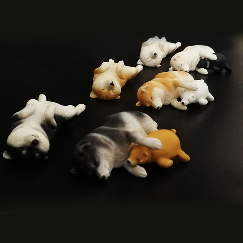 Xmmos Sleeping Shiba Inu Set Figure Simulation Cute Pet Dog Animal Model Toys Collector Decor Kid Toy Home Decor Accessories