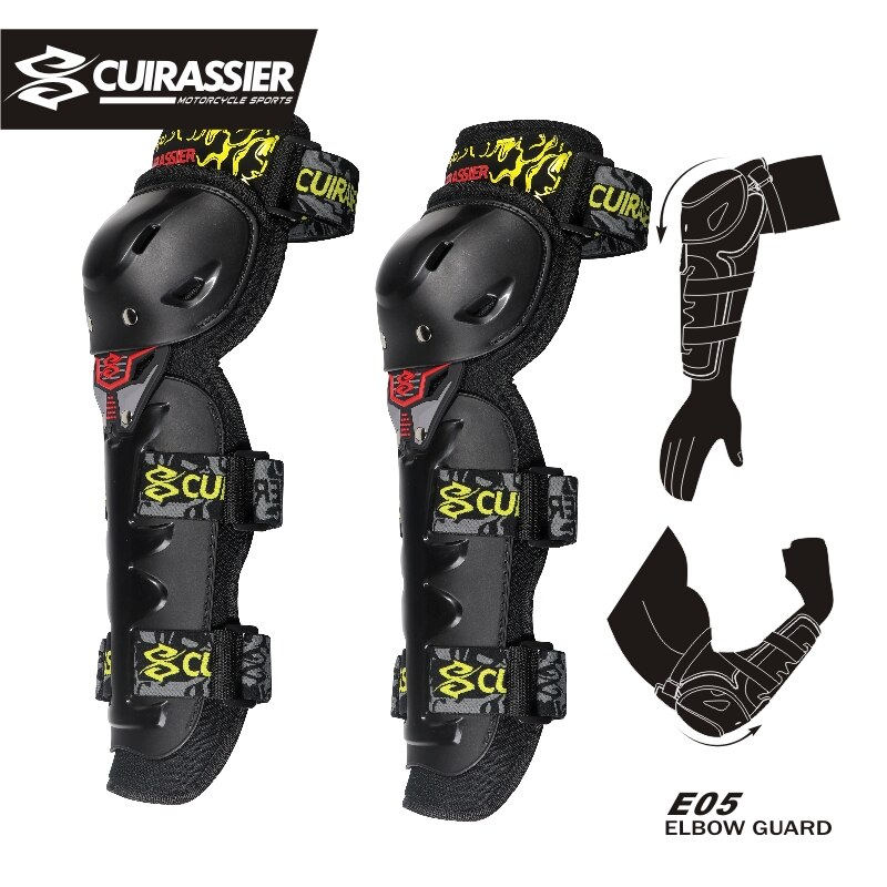 Motorcykel skyddande knäskydd mx off-road knäskydd skydd moto racing dirt bike skydd motocross skydd cuirassier motos: E05 gula
