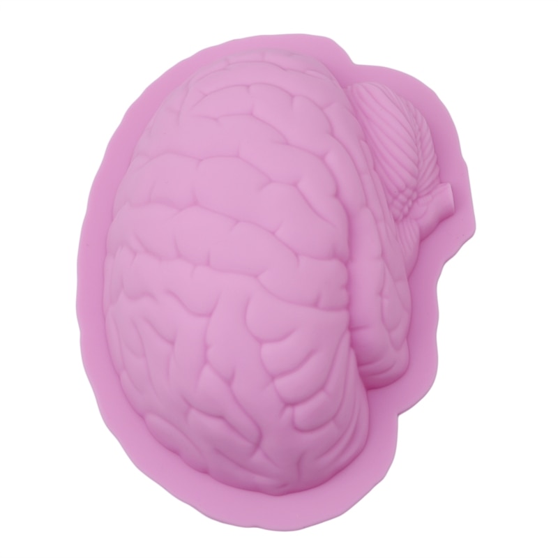 Silikone form 3d hjerne form halloween form gør det selv kage dekorationsværktøj cupcake cookie bagning fondant chokolade slik lerforme: Default Title