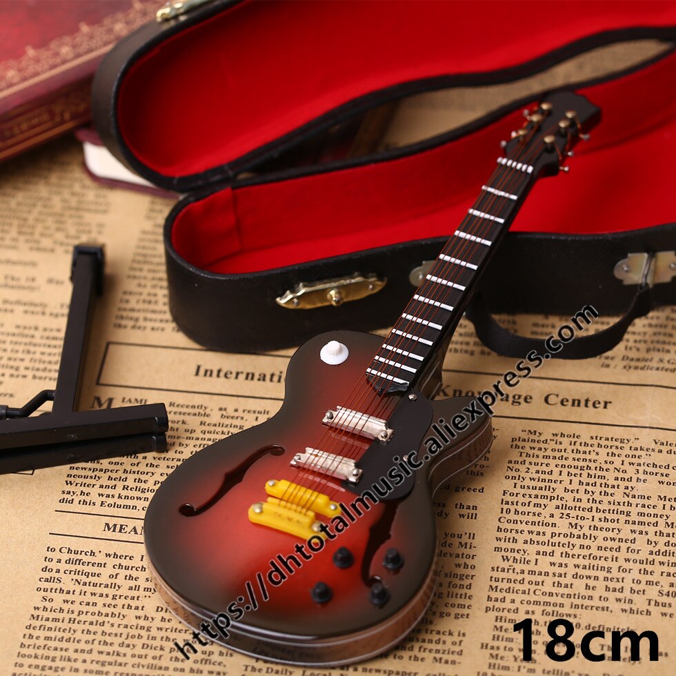 Mini Guitar Miniature Model Electric Guitar With Stand and Case Mini Musical Instrument Model Collection