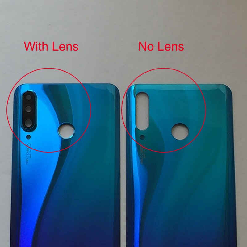 Back Battery Cover Voor Huawei P30 Lite Nova 4e Achter Glazen Deur Panel Case Voor Huawei P30 Lite Batterij Cover met Camera Lens