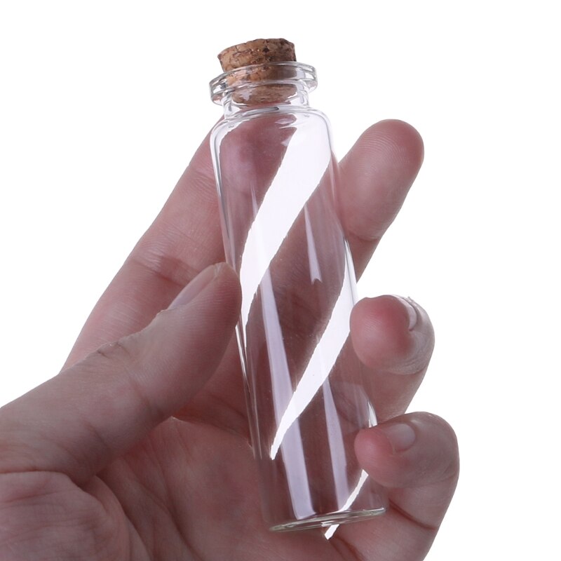 10 Stuks Mini Glazen Wens Fles Flesje Met Kurk Opslag Hanger 20Ml