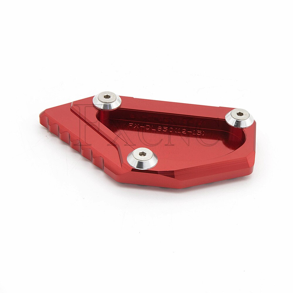 CNC-soporte lateral para motocicleta, placa de Aluninum, pata de cabra para Suzuki DL650, V-STROM, VStrom, , almohadillas de extensión de soporte: Red