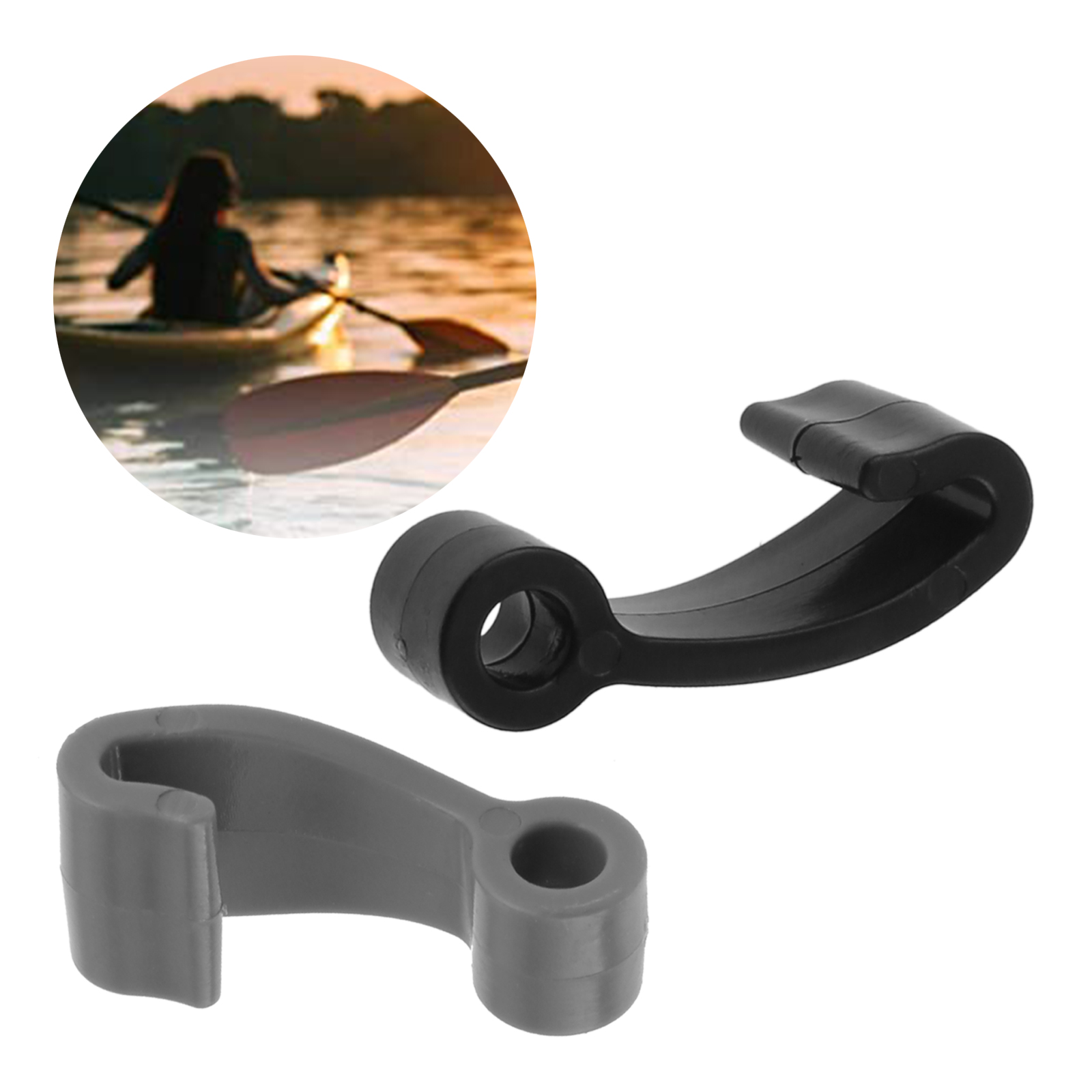 6Pcs/lot Gray/Black Plastic Snap Fasten Rope Hooks Clips For Inflatable Boat Fishing Raft Marine Boat Cover Kayak Accessories