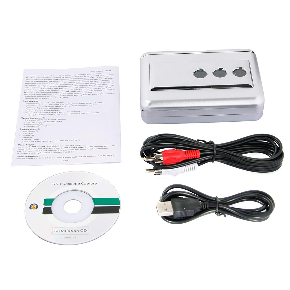 Cassette Player USB MP3 Capture Recorder Converter CD Audio Music Tape Multifunction Super Player