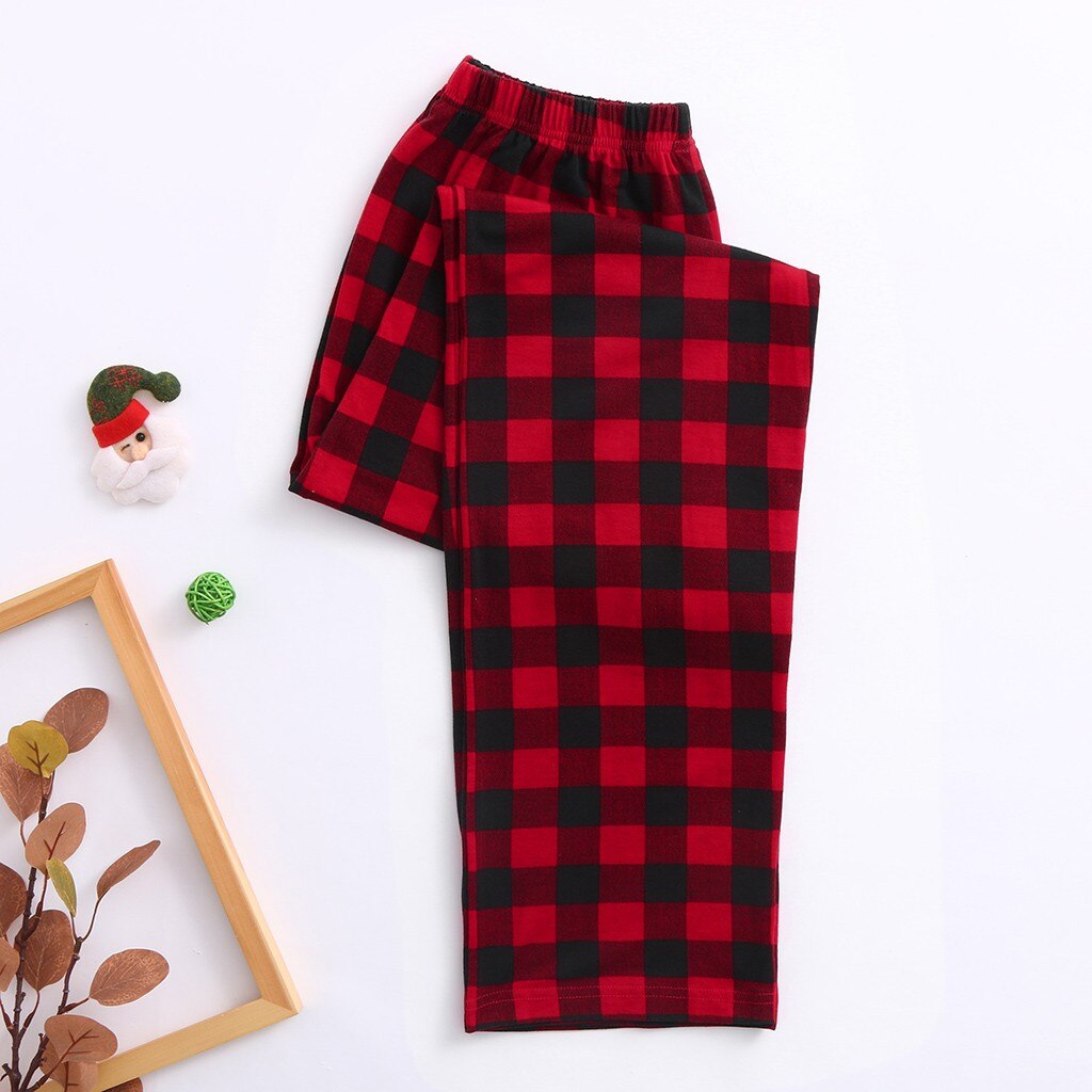 Christmas Man Sleepwear Set Daddy Print Tops And Pants Xmas Family Clothes Lattice Print Pajamas Sets Homewear Пижамы #T2G