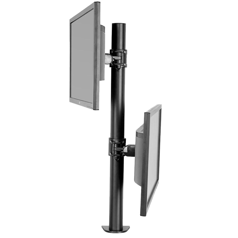 Stationær dobbelt computerskærm monteret stativ lodret array til to skærme beslag arm passer til 10 " -30 ", maks. belastning 10kg pr. arm