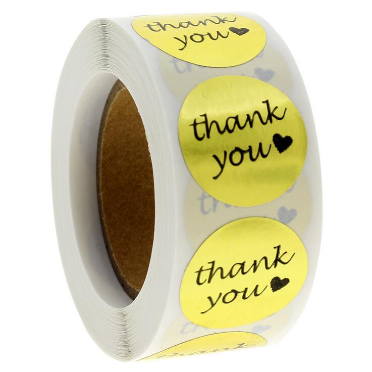 DHL or FEDEX 20 roll Round Gold Silver THANK YOU Stickers seal labels 500 Labels stickers Bicycle sticker: G