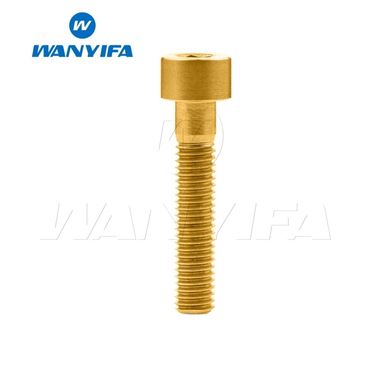 Wanyifa Titanium Ti Bolt M6X20 25 30 35mm Stigma Screw for MTB/Road Bicycle Seatpost Headset Brake: M6x30mm Golden