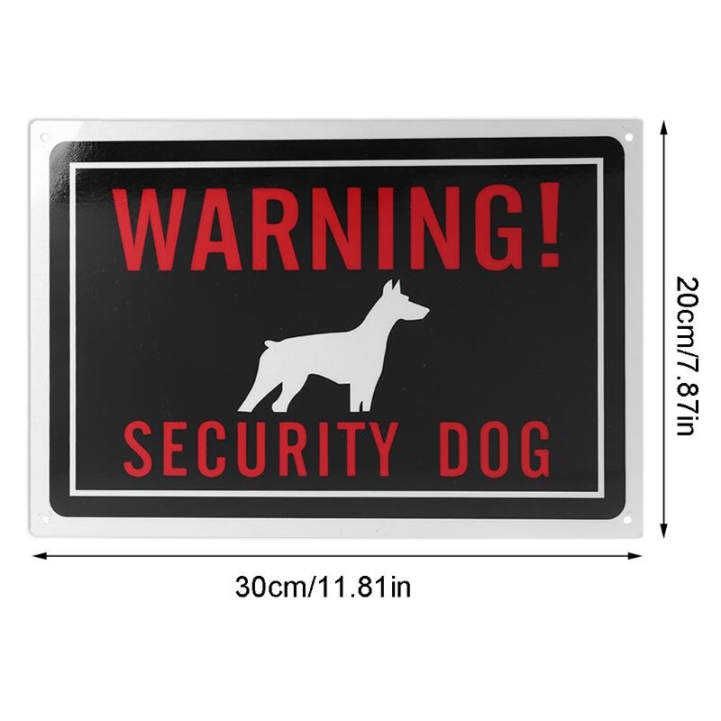 Indoor Outdoor Use 30x20cm Aluminum Warning Security Dog Sign for Fence Gates