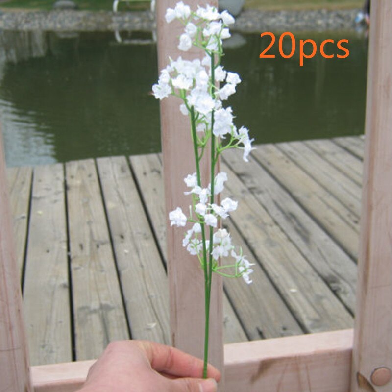 1/10/20/50 Pcs Artificial Flowers Plastic Gypsophila Flower Heads White Babies Breath DIY Floral Bouquets Wedding Home Decor: 20pcs