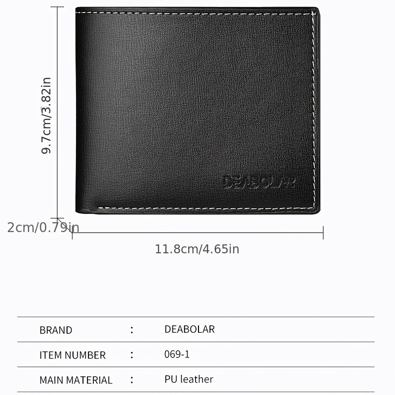 Pu Leder Männer kurze Brieftasche dünnen Stil Klapp junge Männer Kreditkarten Halfter Brieftasche