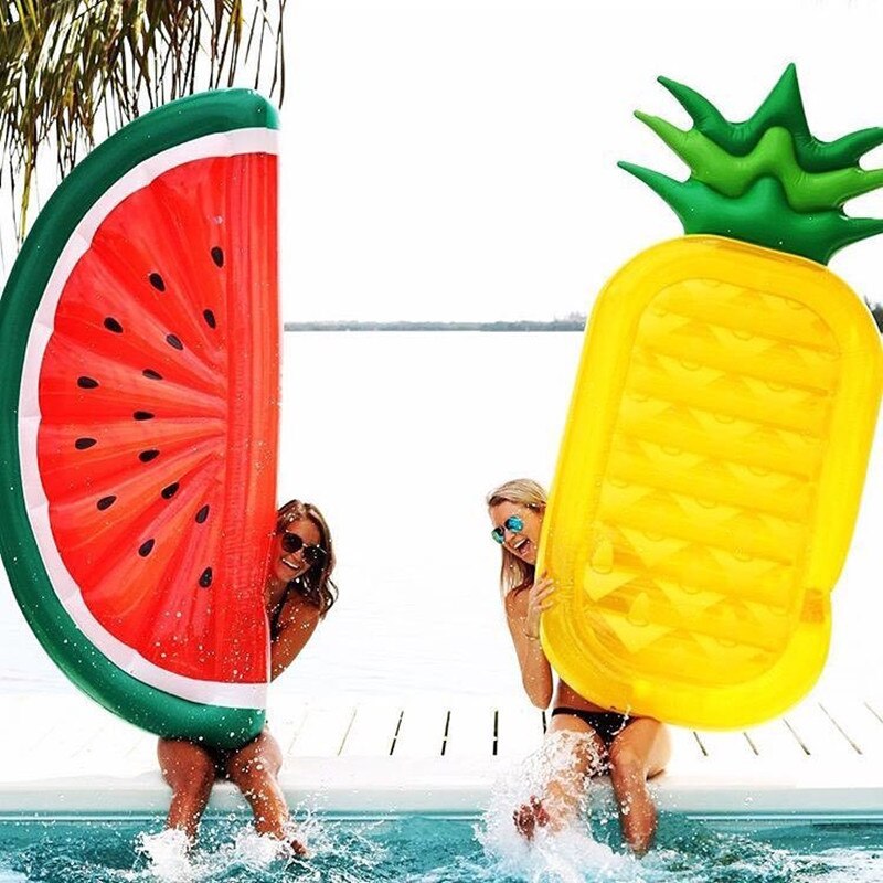 Flotador gigante para piscina, colchón inflable con anillo de natación, piña, sandía, fila flotante, EN LA Piscina de playa circular, novedad de