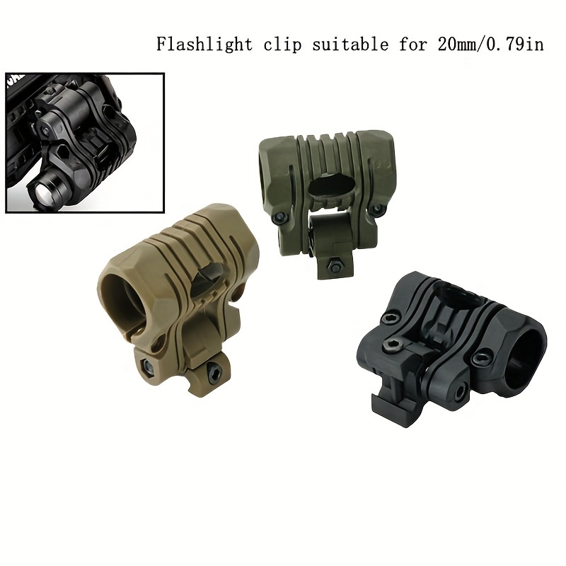 Supporto per torcia per casco Supporto per morsetto per luce in plastica multi-angolo da 25 mm con chiave Supporto per guida laterale Accessorio rapido per casco
