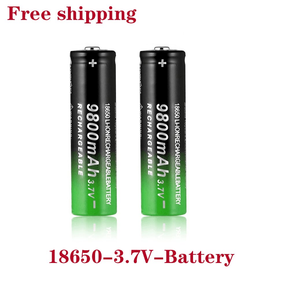 2022 18650 Battery 9800mAh 3.7V 18650 Li-ion batteries Rechargeable Battery For Flashlight Torch+: Goud