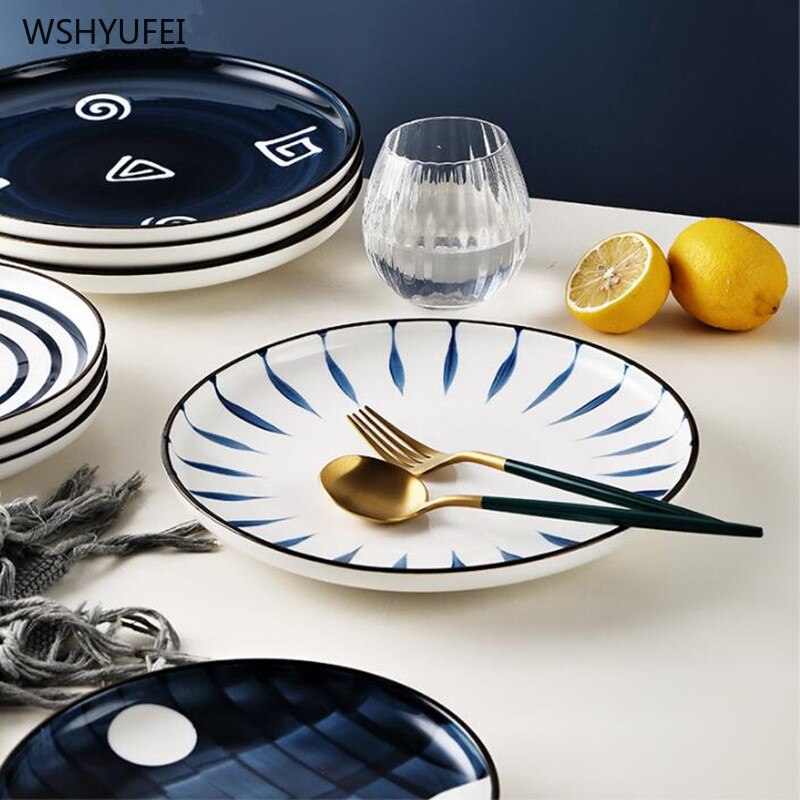 Japanese-style ceramic dinner plate serving dish cake disc western-style steak dish kitchen board snack dish salad bowl