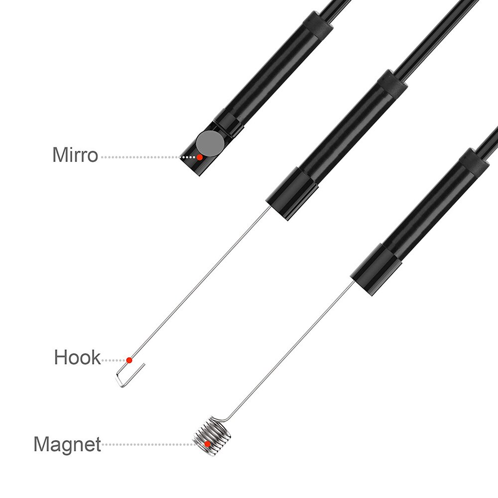 7mm Endoscope Camera Flexible IP67 Waterproof Inspection Borescope Camera for Android PC Notebook 6LEDs Adjustable