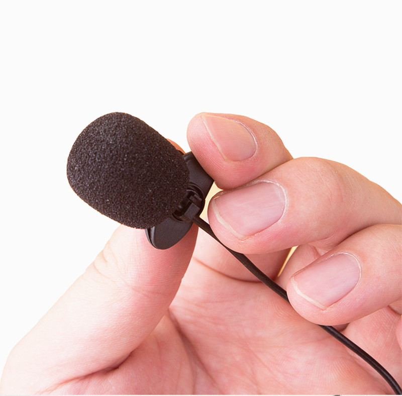 Mini Portable Microphone Handle Clip-on Lapel Recording Stereo Wired For Phone Laptop Studio Microphones 1.5M